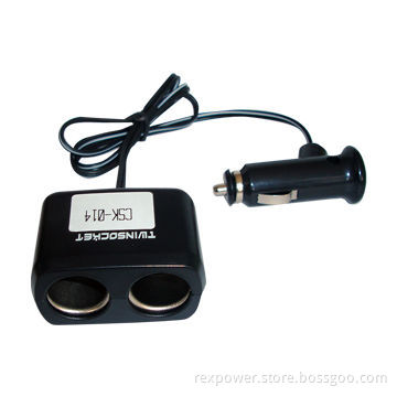 Two-dragged Lighter Charger for Cigarette, with 12 to 24V Input Voltages